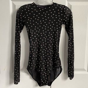 Material Girl Star Bodysuit Black